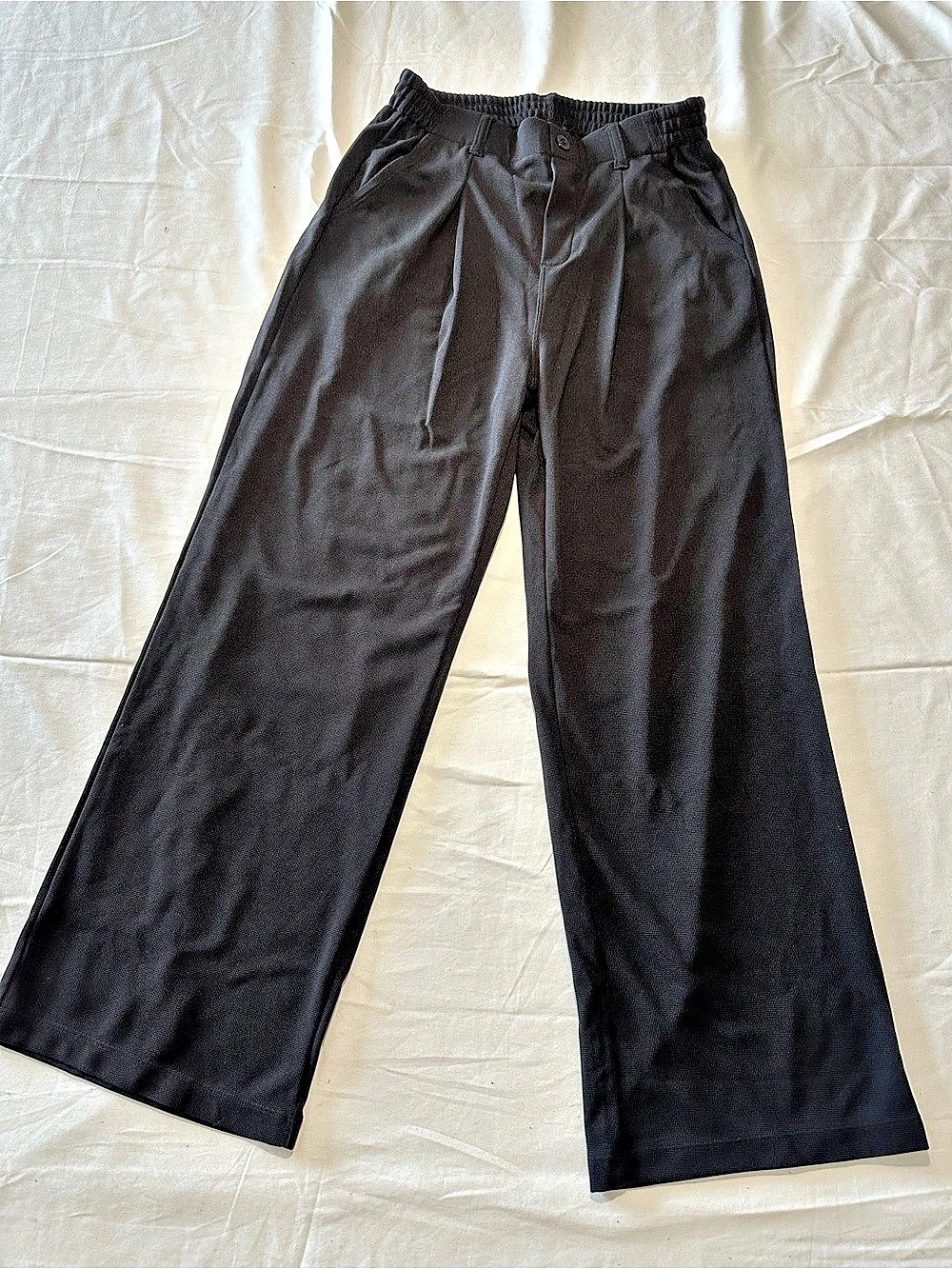 ewedoos Wide Leg Dress Work Pants Black Medium